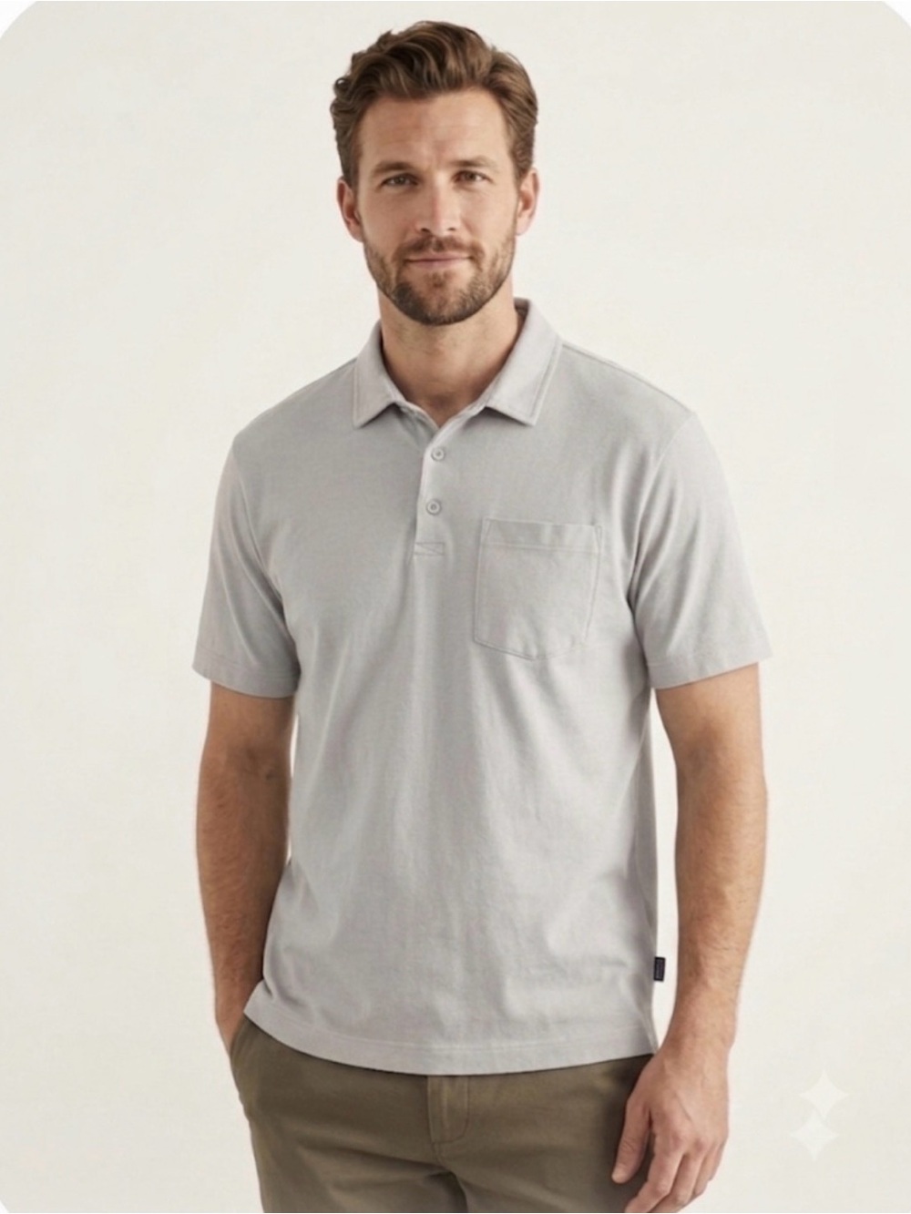 Patagonia Cotton in Conversion Polo Shirt light Gray Medium M
